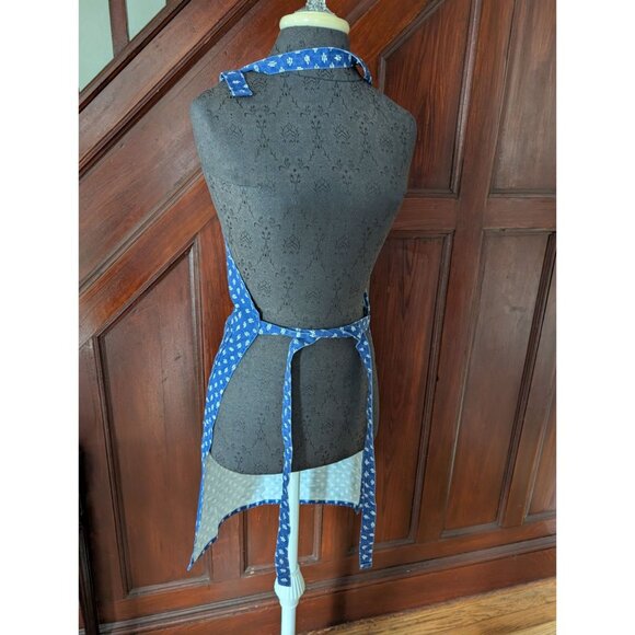 Vintage Crackers Copco Blue White Apron With Adjustable Neck & Waist - Picture 4 of 5